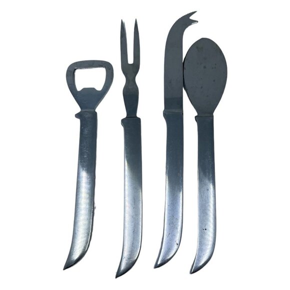 Vintage Kalmar Italy Stainless Steel 4 Piece Bar Tool Set - Picture 1 of 4